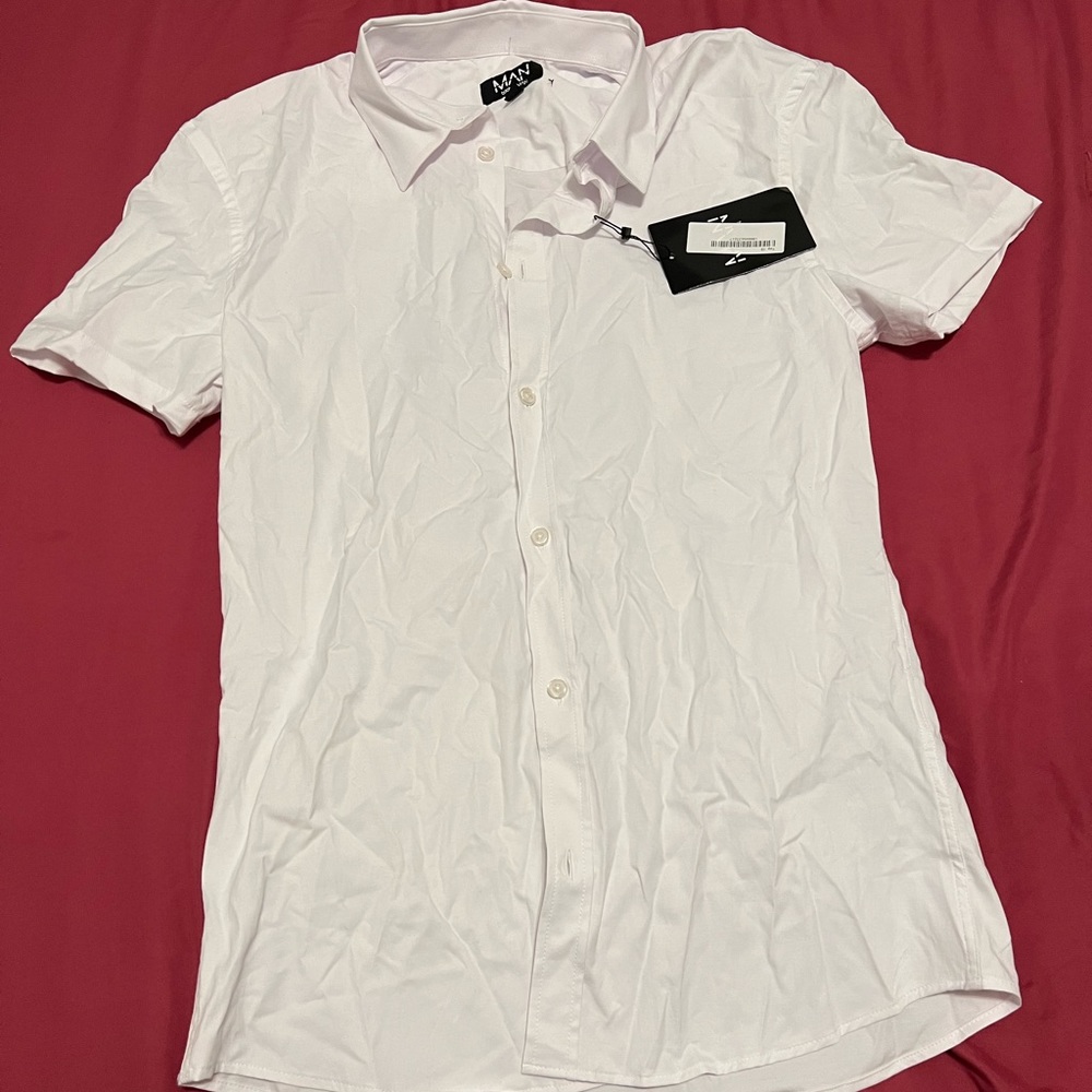 White button down muscle shirt